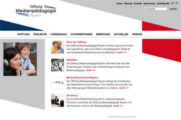 Startseite der Stiftung Medienpdagogik Bayern