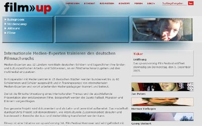 Die Startseite des Internetauftritts von film-up