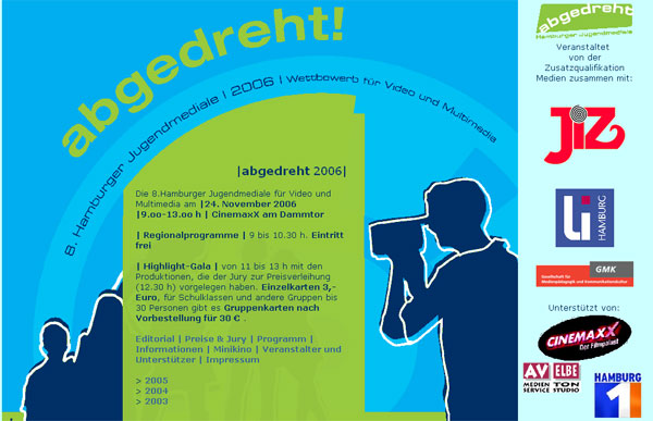 Startseite der Hamburger Jugendmediale 2006