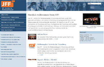 Startseite der JFF-Seite