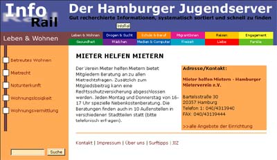 Detail-Ansicht beim alten Hamburger Jugendserver bis Ende 2005
