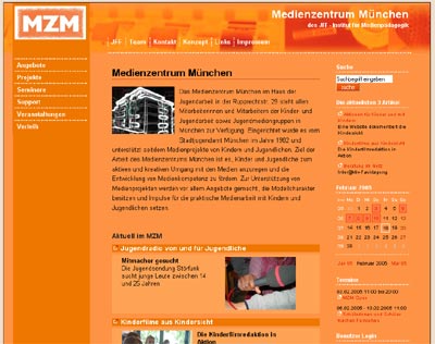 Startseite des MZM-Internetportals